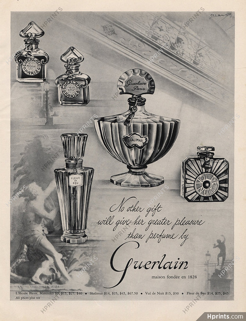 Guerlain 1952 Fleur De Feu, Mitsouko, Shalimar, Vol de Nuit, L'Heure Bleue