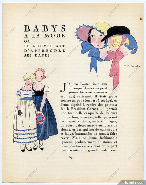 Babys à la mode, 1921 - M. M. Baratin La Gazette du bon Ton, 4 pages