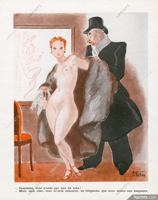Armand Vallée 1936 "Vous n'avez pas mis de robe ?" Nude, Cabaret