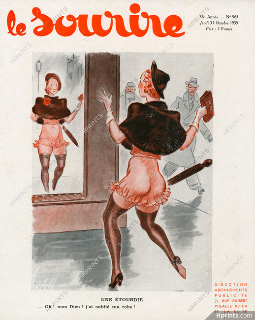 Armand Vallée 1935 "Une étourdie", Lingerie, Stockings