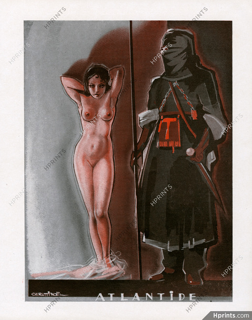 Cerutti Noël 1935 "Atlantide", Nude