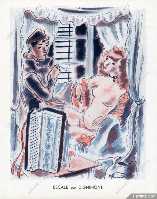 Dignimont 1936 "Escale", Sailor, Prostitution, Accordion