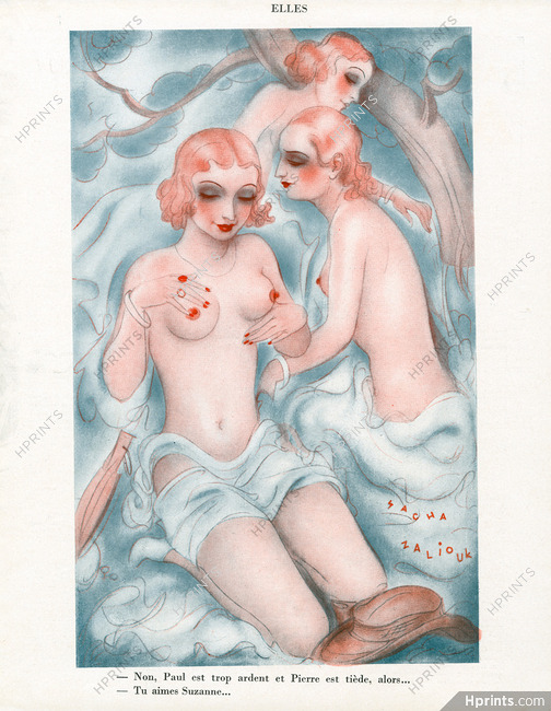 Sacha Zaliouk 1936 "Tu aimes Suzanne...", Lesbians