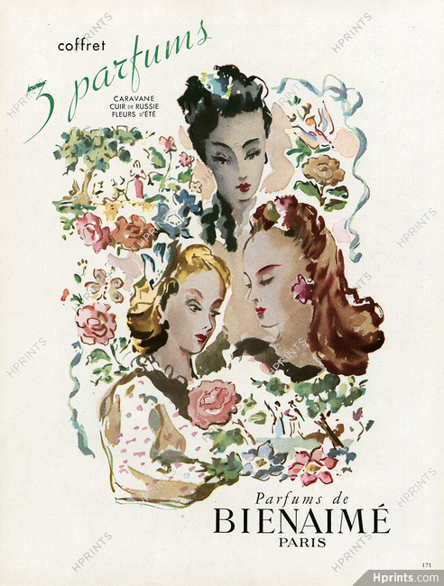 Bienaimé (Perfumes) 1946 Caravane, Cuir De Russie, Fleurs d'été...