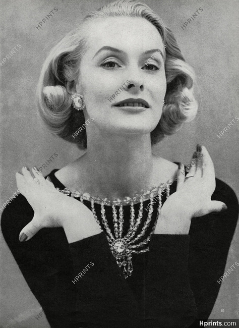 Vendôme (Jewels) 1956 Miss Diana Merrill, Bib of cut crystal beads