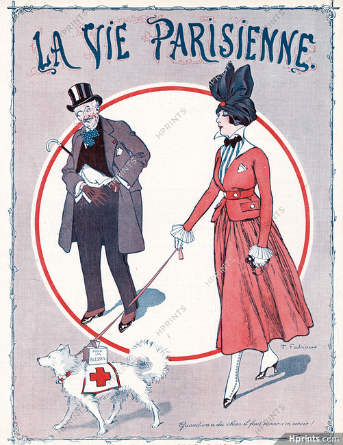 Fabiano 1915 Croix Rouge, Elegant, Dog Red Cross