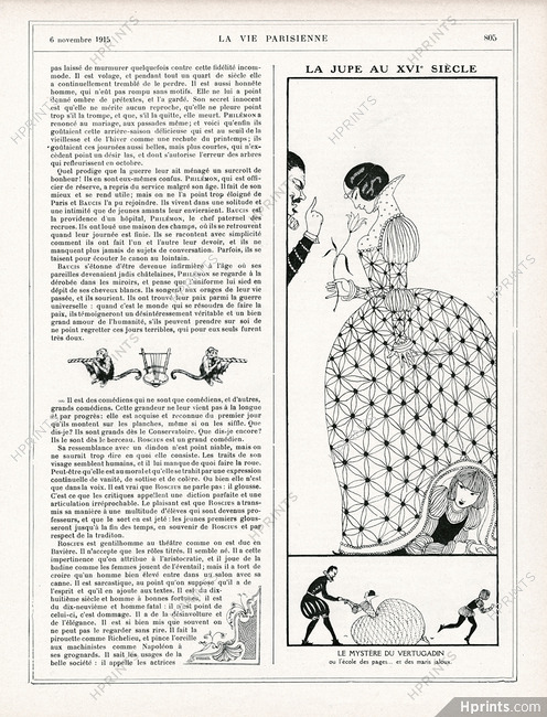 George Barbier 1915 The Skirt through ages XVI° Century, Vertugadin