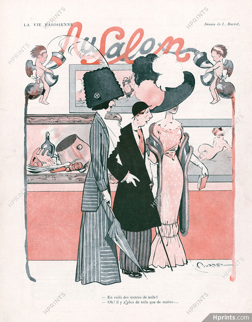 Leonce Burret 1910 Au Salon, Elegant Parisienne