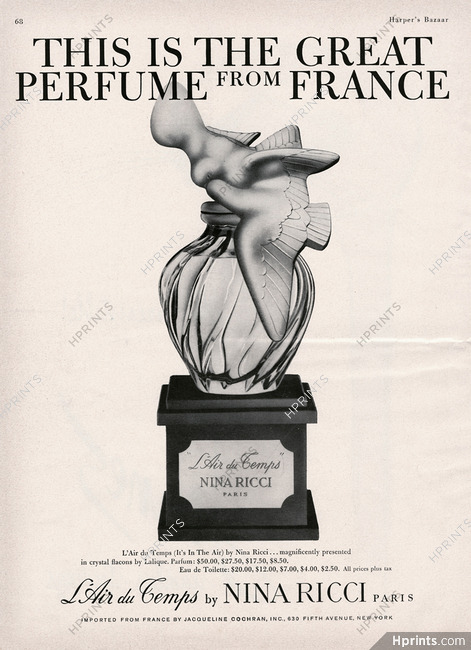 Nina Ricci (Perfumes) 1960 L'Air du Temps