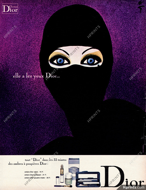Christian Dior (Cosmetics) 1971 Elle a les yeux Dior... Eye Make-up, Gruau