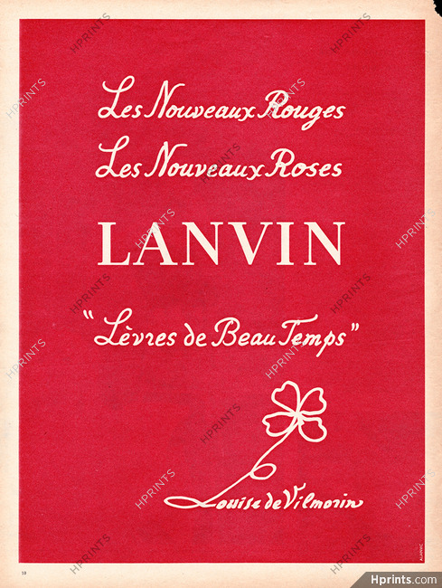 Lanvin (Cosmetics) 1958 Lèvres de Beau Temps, Louise de Vilmorin, Lipstick (L)