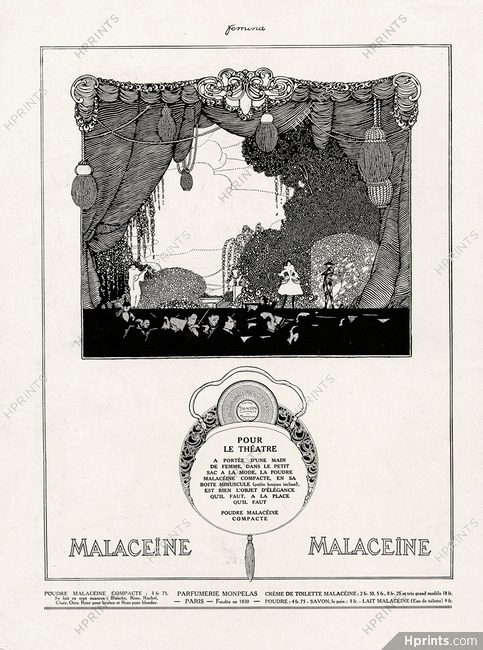 Malaceïne 1921 Pierrot & Colombine, Theatre Scenery