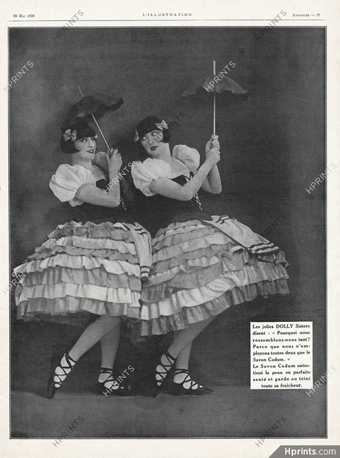 Cadum 1926 Dolly Sisters, Phot. Valery