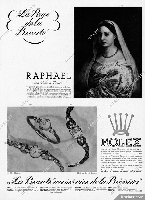 Rolex 1943 Raphaël, La Donna Velata