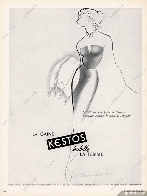 Kestos (Lingerie) 1950 Bra Girdle J.Langlais — Advertisement