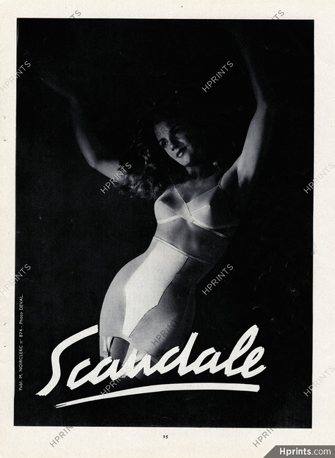Scandale (Lingerie) 1949 Girdle, Bra, Photo Deval 874