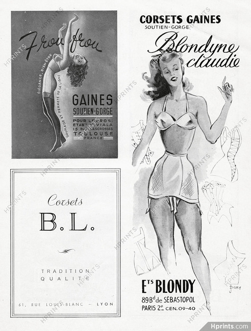 Ets Blondy, Frou Frou 1948 Corsets-gaines, Girdles
