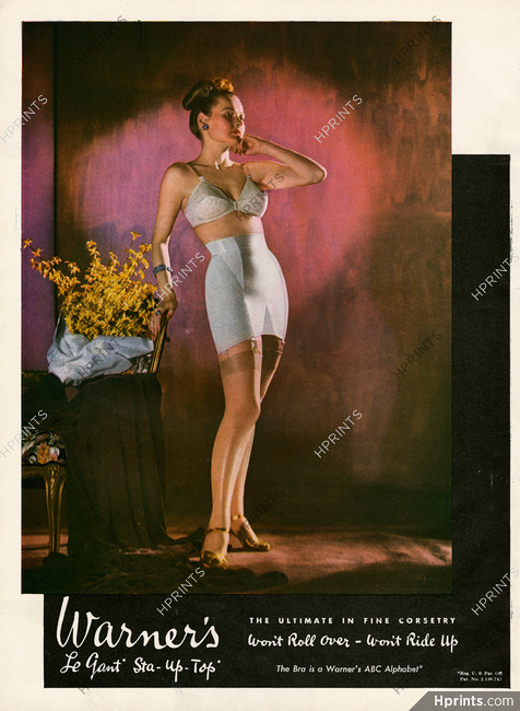 1946 womens Warners ABCD alphabet bra brassiere vintage fashion ad 