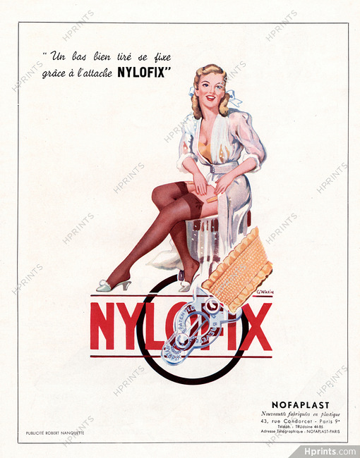 Nylofix - Nofaplast 1948 Garters, Stockings, G Warin
