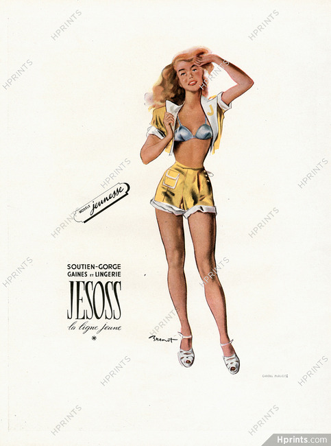 Jesoss (Lingerie) 1948 Jeunesse, Brénot — Advertisement