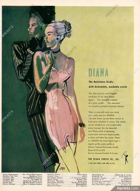 The Diana Corset Co 1946 Girdle, Lingerie, Bra