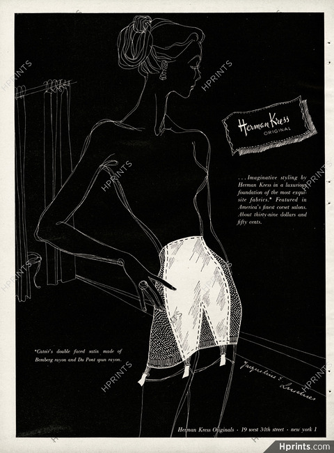 Lace Lingerie, Brassiere, Girdle 1960 Warner's, Perma-Lift