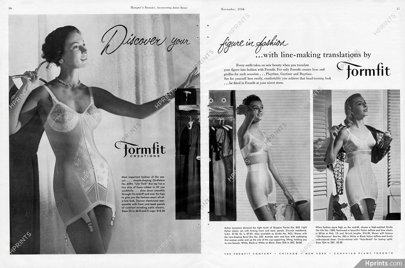 Formfit (Lingerie) 1956 Girdles, Corselette, Pantie Girdle