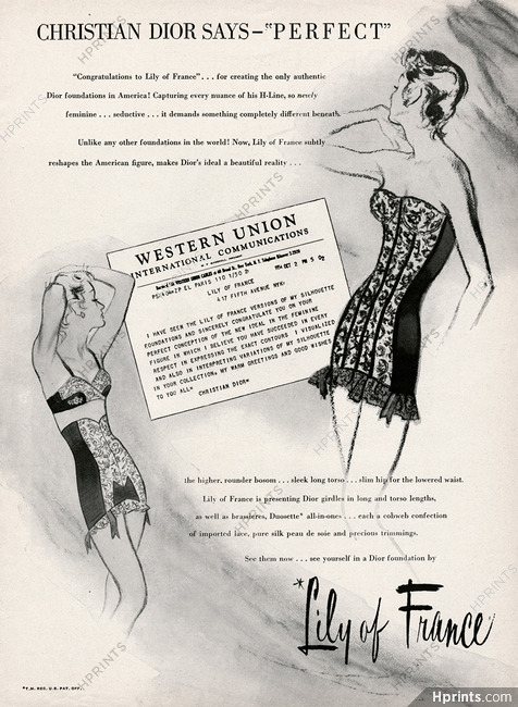 Lily of France (Lingerie) 1954 Christian Dior, Corselette