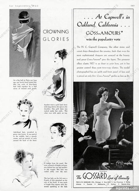 Gossard (Lingerie) 1935 Girdle — Advertisement