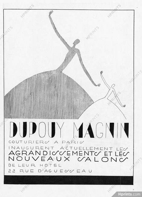 Dupouy-Magnin 1930 Label, Inauguration, Art Deco