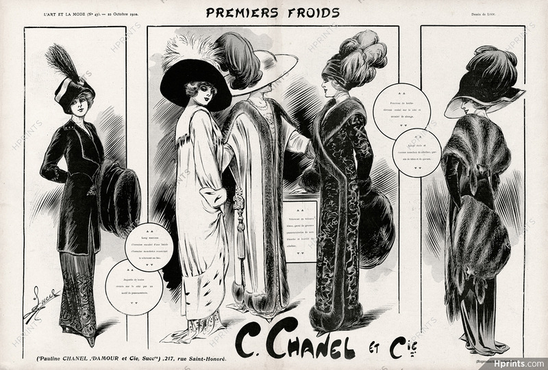 C. Chanel & Cie (Pauline Chanel, Damour) 1910 Furs, Muff, Lucy