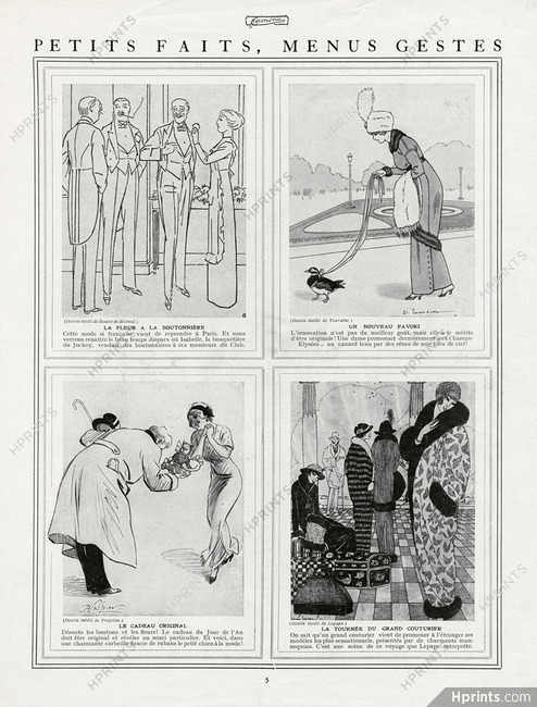 Boutet de Monvel, Touraine, Préjelan, Georges Lepape 1912 Dessins inédits, La Tournée du Grand Couturier