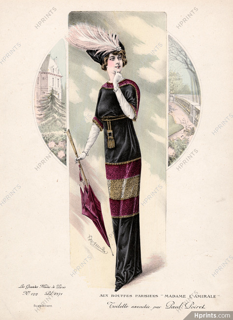 Paul Poiret 1911 Aux Bouffes Parisiens, Madame L'Amirale
