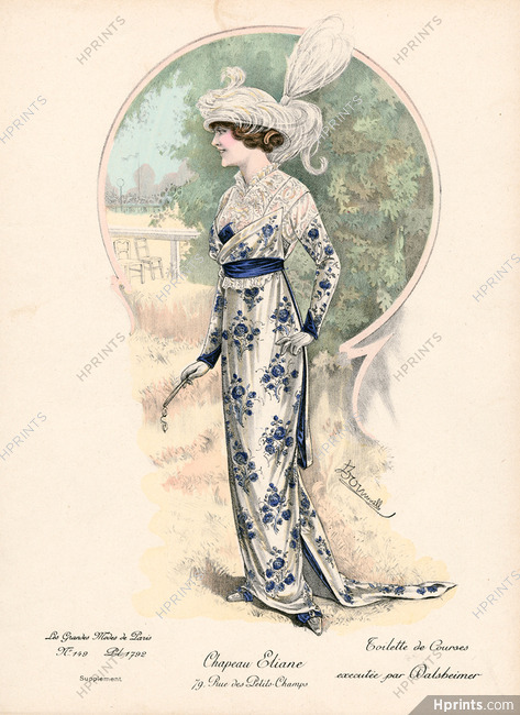 Dalsheimer (Couture) 1913 Toilette de Courses, Chapeau Eliane