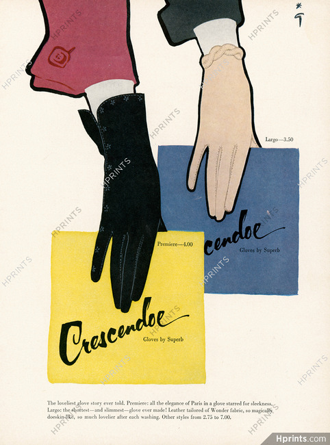 Crescendoe (Gloves) 1952 René Gruau