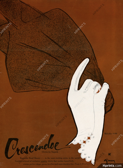 Crescendoe (Gloves) 1951 René Gruau