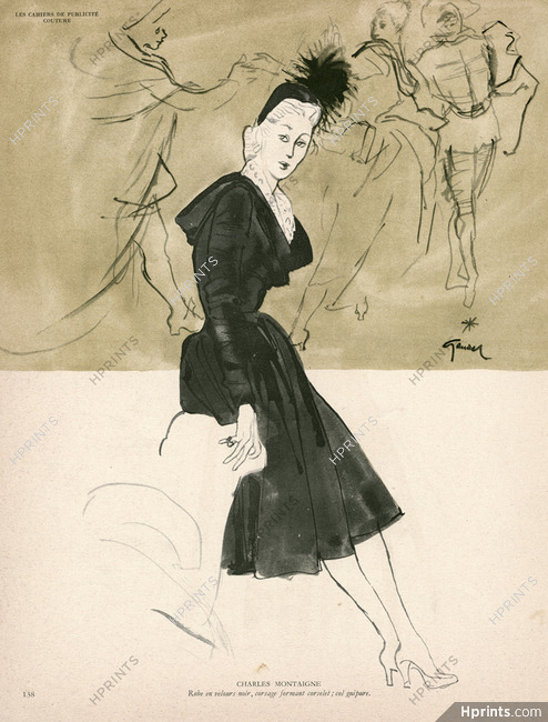 Charles Montaigne 1945 René Gruau, Fashion Illustration