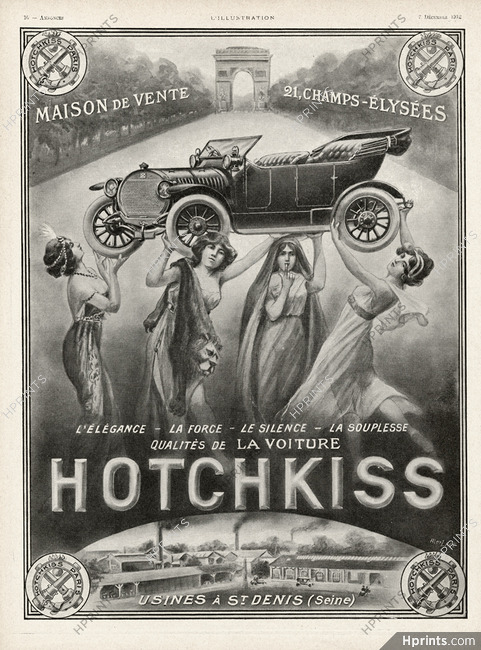 Hotchkiss 1912 Alex Lagé, Arc De Triomphe, Champs-Elysées