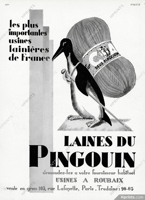 Laines du Pingouin (Wool) 1929