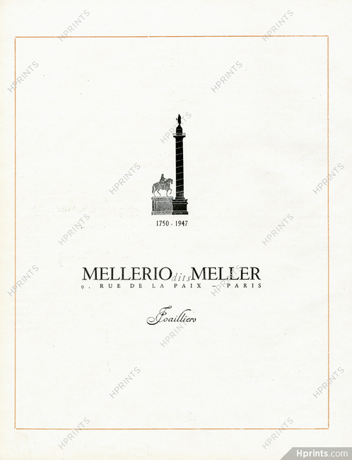 Mellerio dits Meller 1947 Label