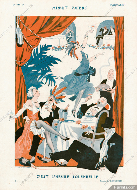 Minuit, Païens, 1923 - New Year's Eve Party, Roaring Twenties, Dancing On Table, Bonnotte
