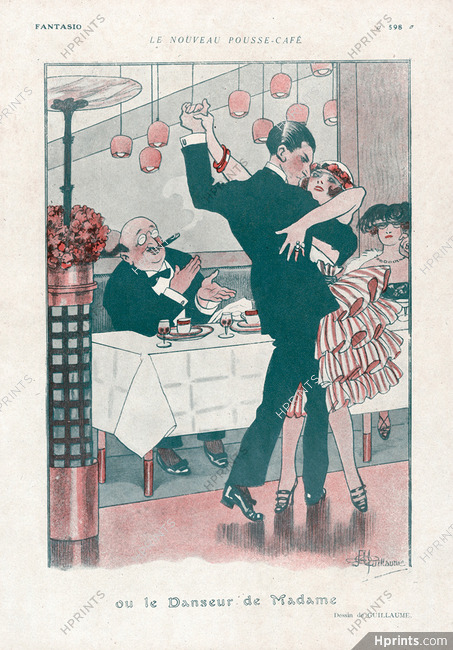 Albert Guillaume 1920 "Le nouveau pousse-café" Tango Dance, Gigolo, Restaurant Dancing