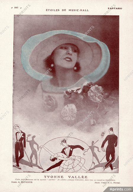 Yvonne Vallée 1924 Etoiles du Music-Hall, Maurice Chevalier, Bourdier, Photo G.-L. Manuel