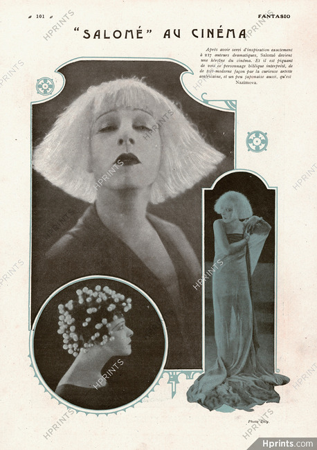 "Salomé" au Cinéma, 1922 - Nazimova, Photo Dely