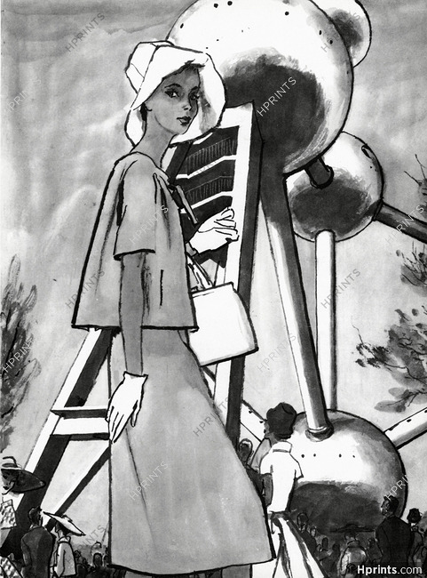 Grès 1958 Atomium, Exposition Universelle de Bruxelles, Pierre Mourgue