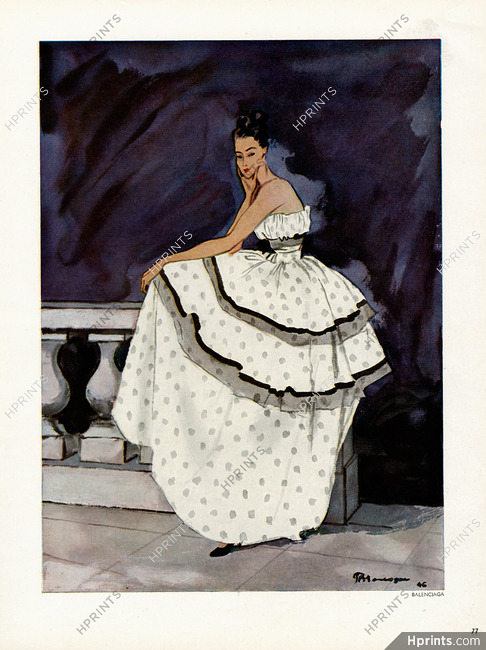 Balenciaga 1946 Pierre Mourgue, Evening Gown