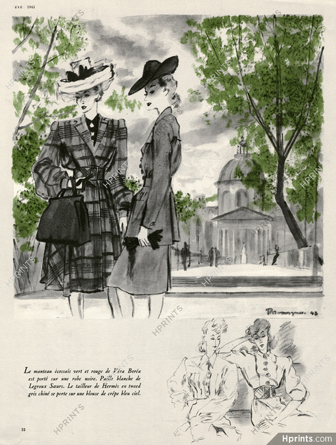Véra Boréa (Coat) & Hermès (Suit) 1943 Pierre Mourgue