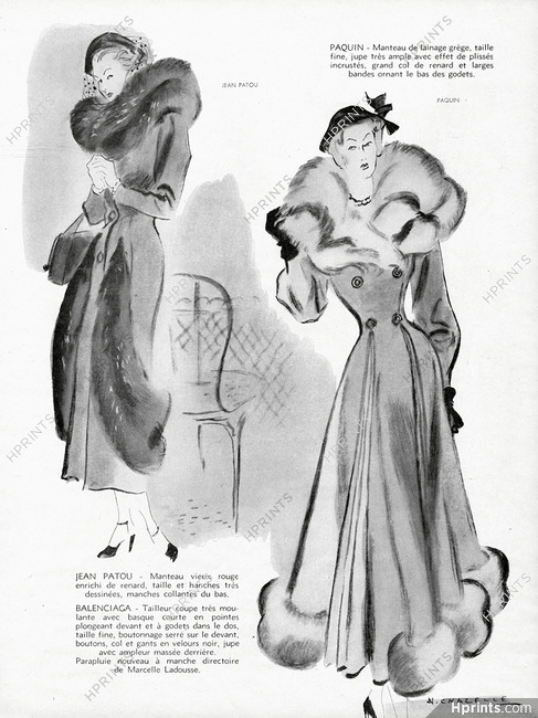 A Chazelle 1948 Jean Patou, Paquin, Fur Coats