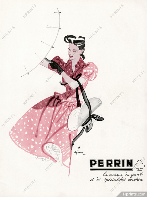 Perrin (Gloves) 1943 René Gruau — Advertisement