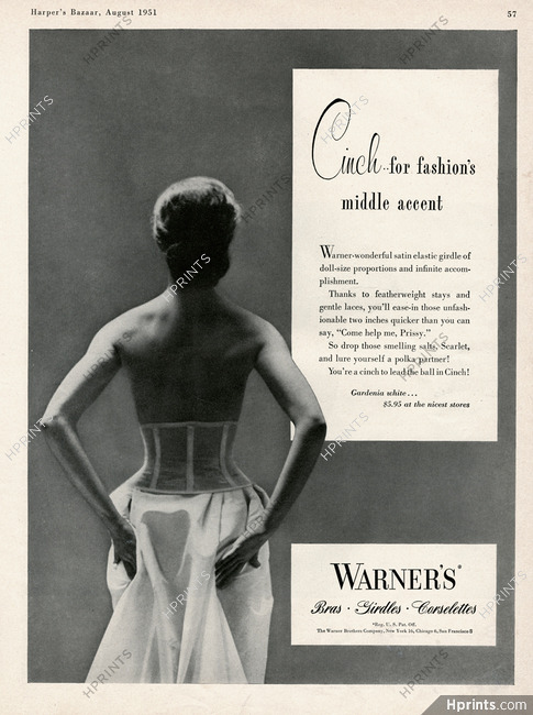 1951 Warner's Foundations Bras Underwear Lingerie sexy Lady Vintage Print  Ad 652